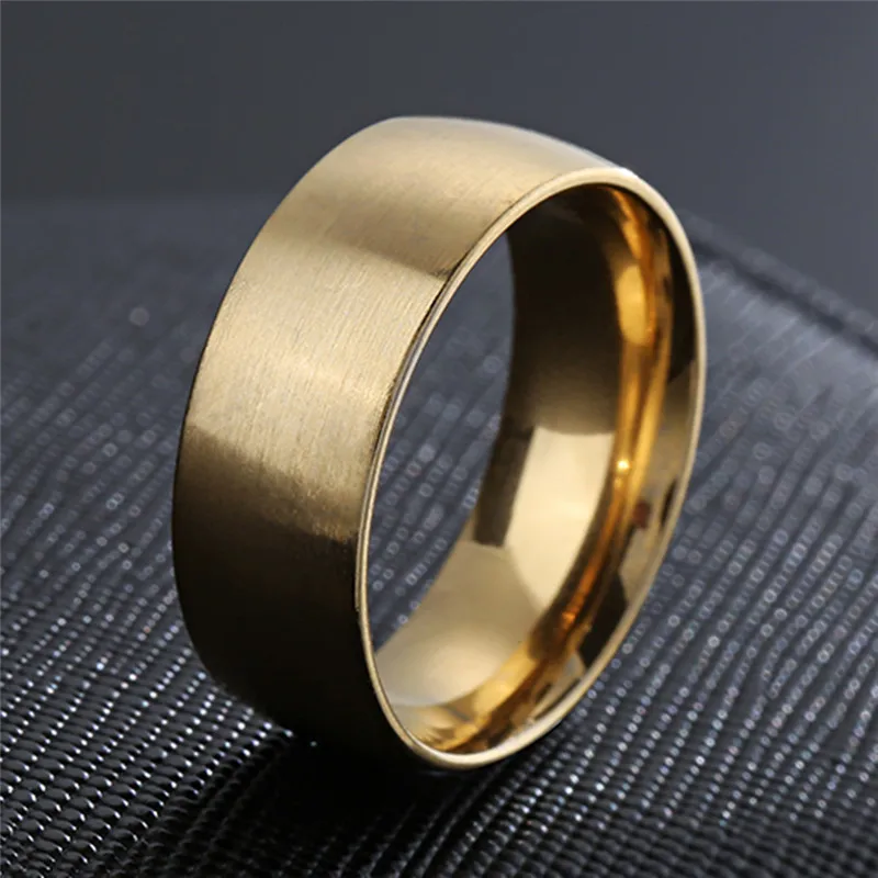NOIR & GOLD ZORCVENS Titanium Wedding Ring 8mm