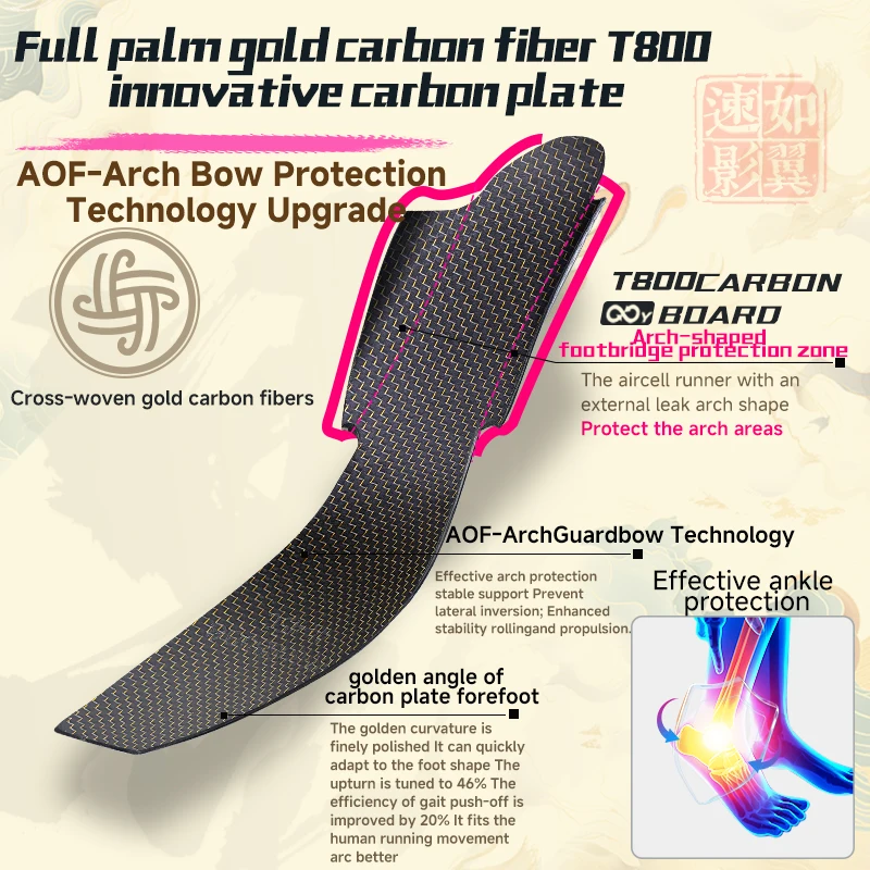 NOIR & GOLD Black-Gold Carbon Plate Running Sneakers