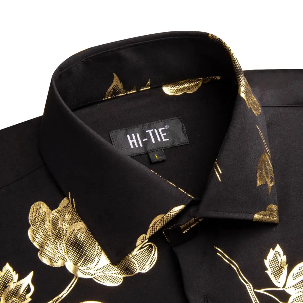 NOIR & GOLD Hi-Tie Black-Gold Silk Shirt